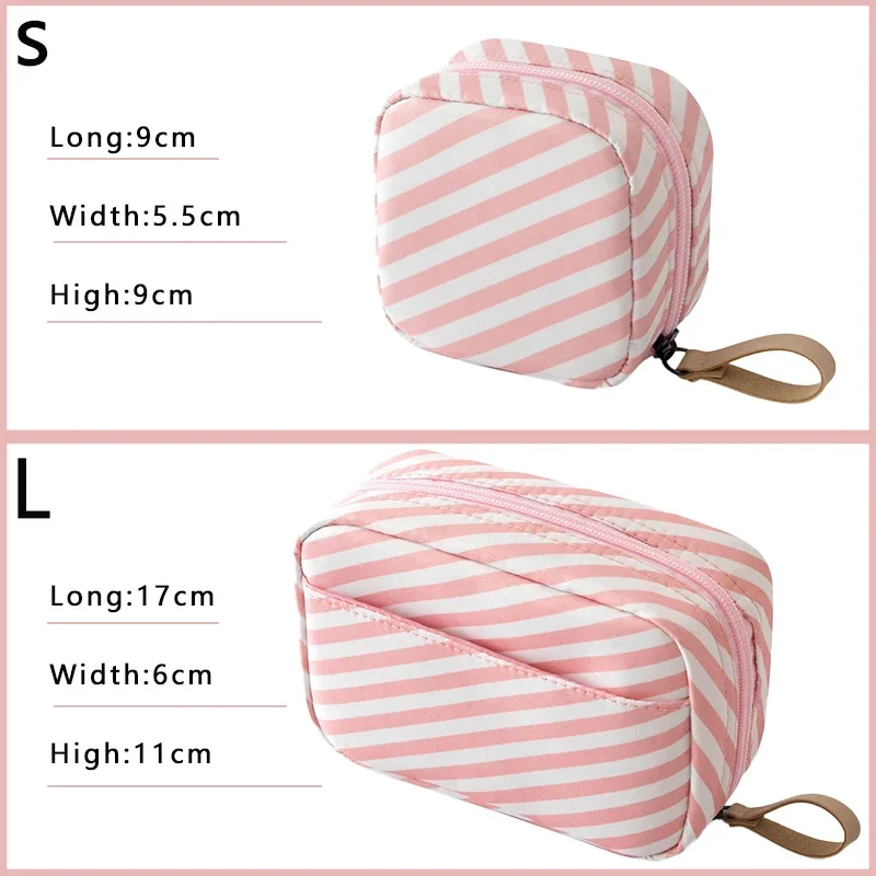 1PC Mini Cosmetic Bag Flamingo Solid Color Travel Toiletry Storage Bag Cactus Beauty Makeup Bag Organizer for Women Makeup Pouch