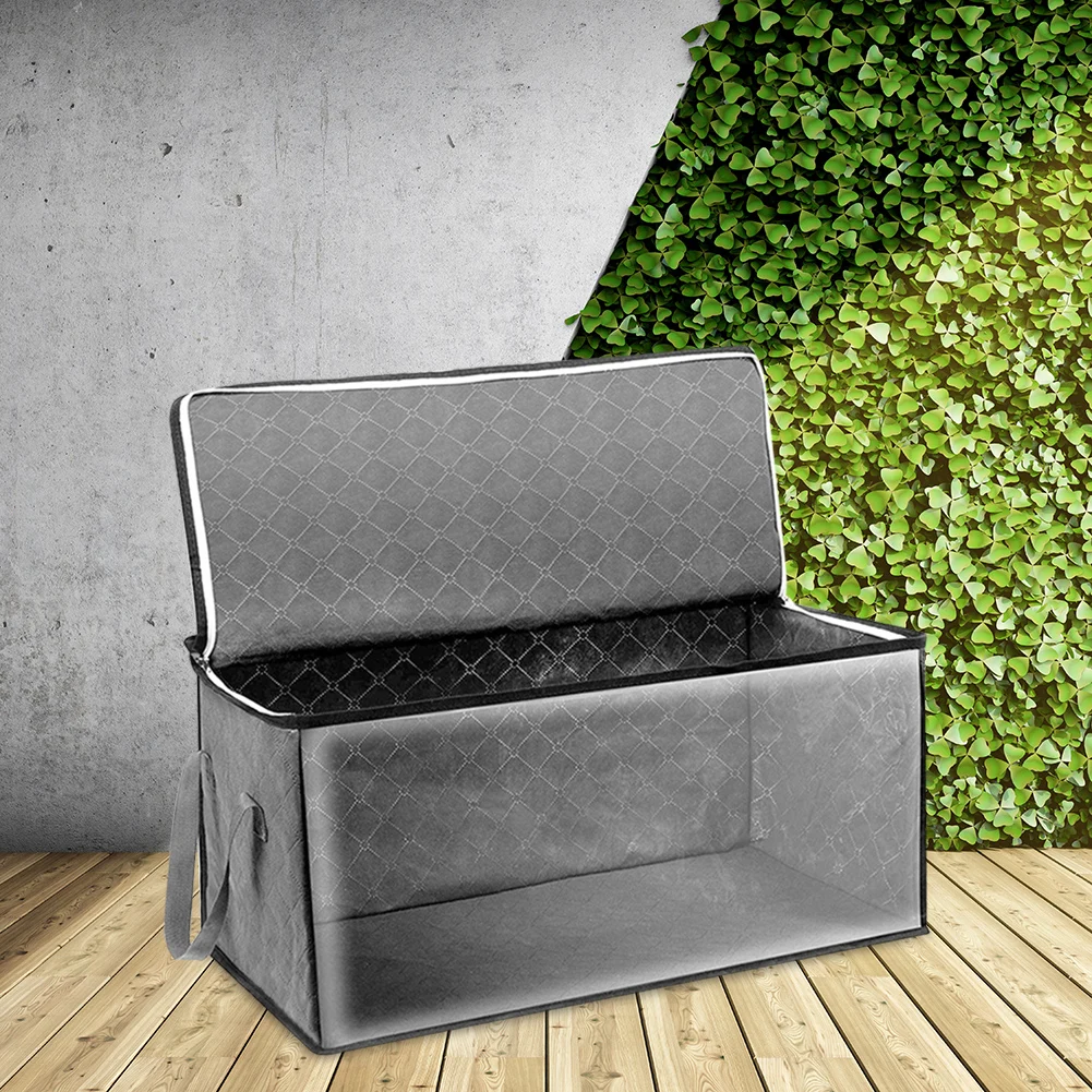 Foldable Blanket Storage Bags Sweater Quilts Organizer with Sturdy Zippers Closet Organizer Large Clear Window & Carry Handles