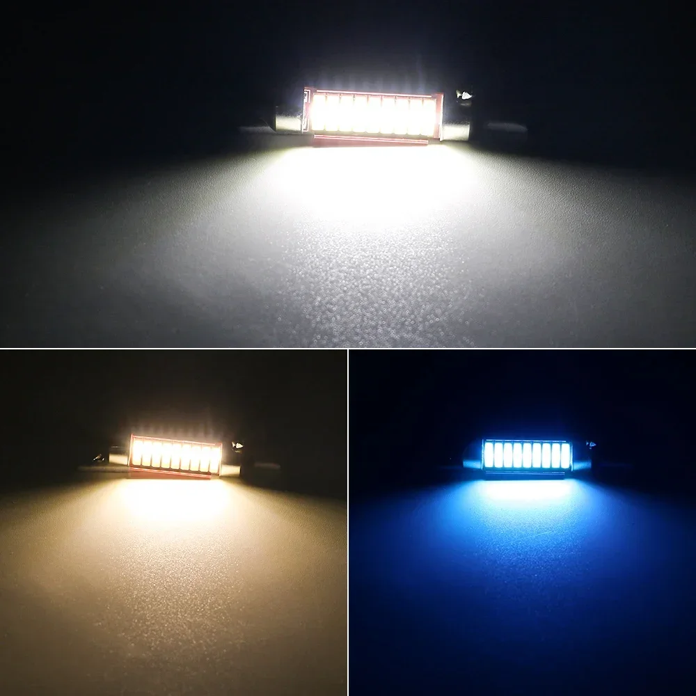 10-Pack 39mm 7020 SMD LED Festoon Bulbs – Super Bright White For Dome & License Lights