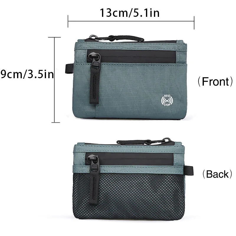 Water-Repellent RFID Travel Coin Purse and Card Holder