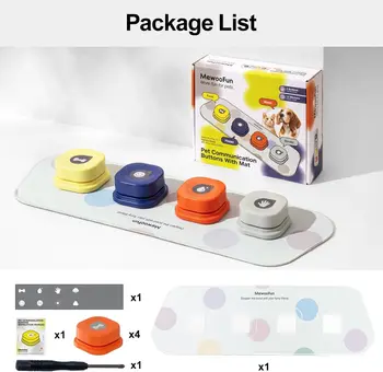 Mewoofun Voice Recording Button Pet Toys Dog Buttons for Communication Pet Training Buzzer Recordable Talking Button with Mat 5