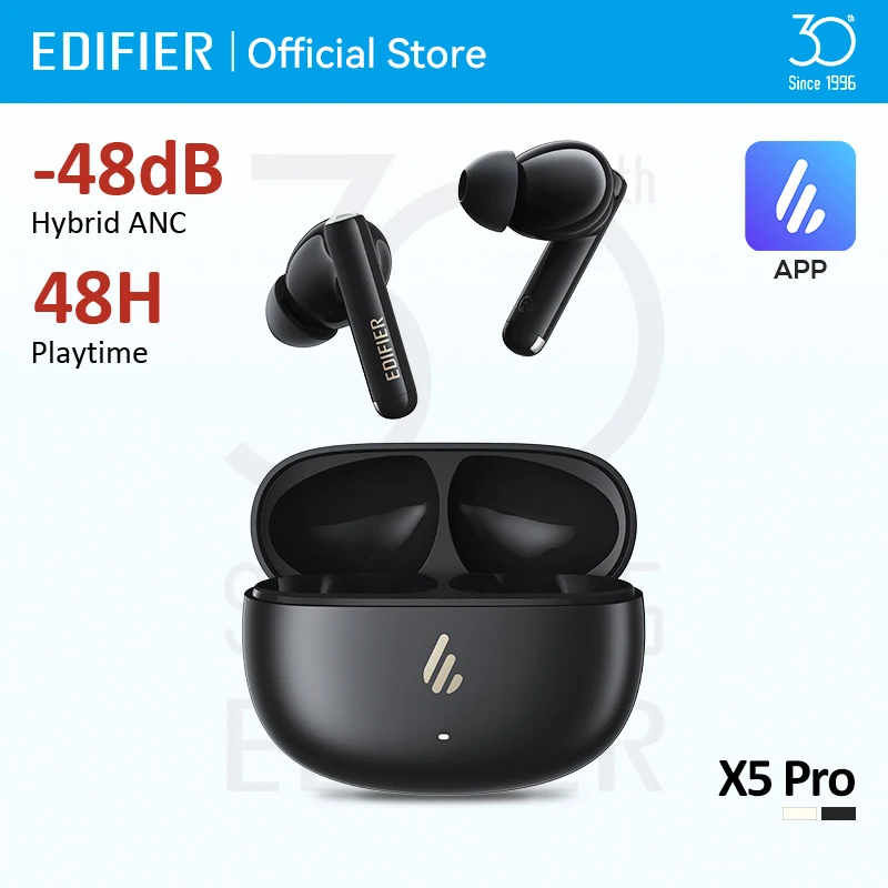 Edifier X5 Pro Active Noise Canceling TWS אוזניות בלוטות' אוזניות אלחוטיות IP55 עמיד למים מצב משחק טעינה מהירה