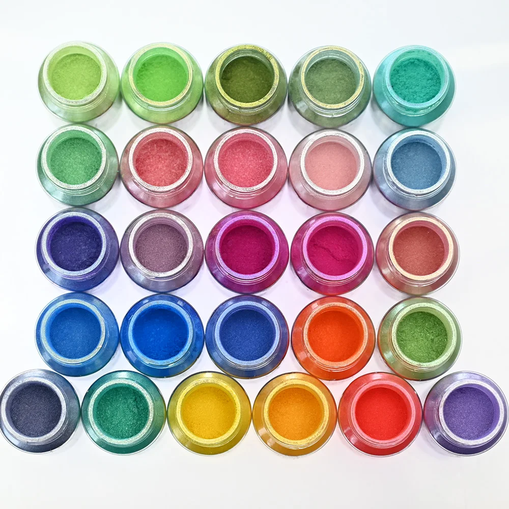 10g/Bottle Christmas Nail Art Mica Powder Neon Pearlescent Chrome Pigment Dust Iridescent Mirror Laser Party Nails Decor Powder