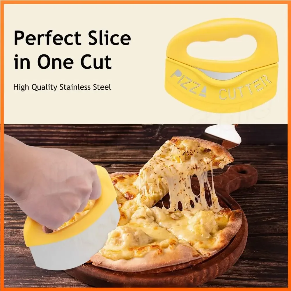 Pizza Cutter Wheel Food Chopper Super Sharp Stainless Steel Pizza Cutting with Protective Sheath Multi Function Knife