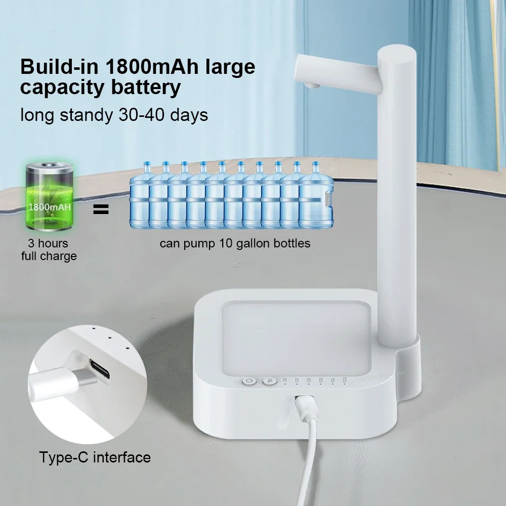 Desktop Water Bottle Dispenser Automatic Smart Electric Water Dispensers Rechargeable Portable Pump Bottle Barrel