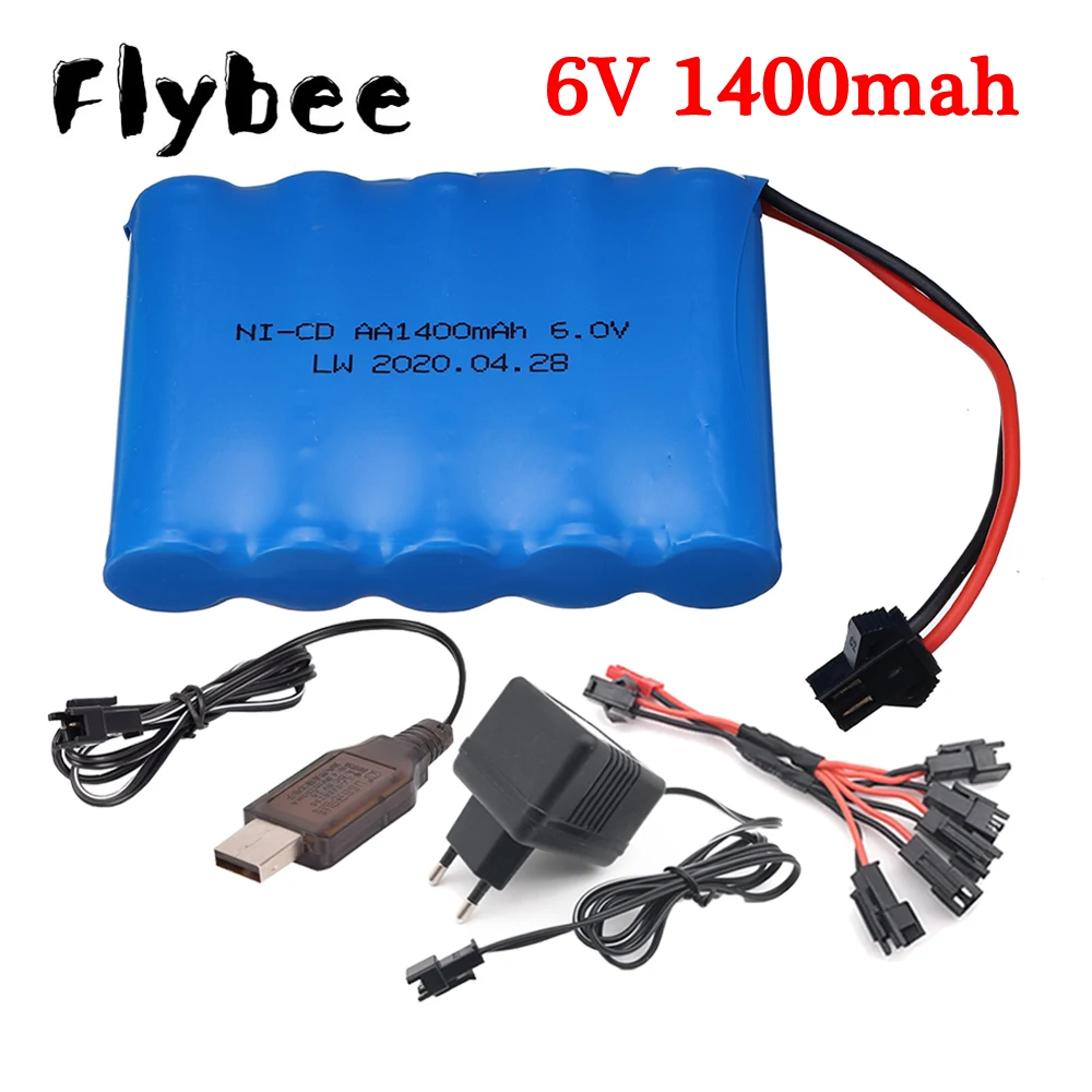 Upgrade 6v 1400mah Nicd Battery Charger Sets For Rc Toys Cars Tank