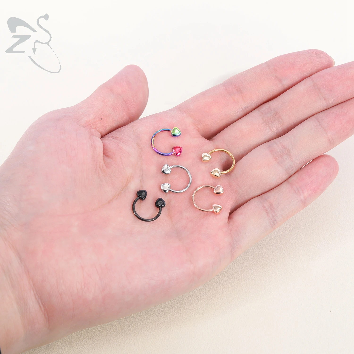 FECTAS 14G 16G 18G 20G chirurgisch staal neusscheidingswand hoefijzer oorring tragus kraakbeen helix daith rook conch wenkbrauw lip navel buik piercing ring vervanging spikes 6-12mm, Roestvrij