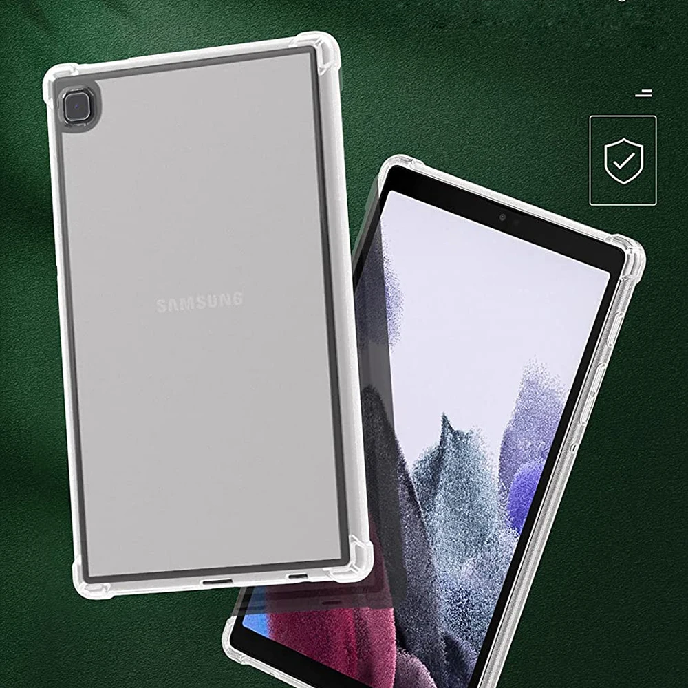 Shockproof Silicone Flexible Clear Tablet Case with Transparent Back Cover