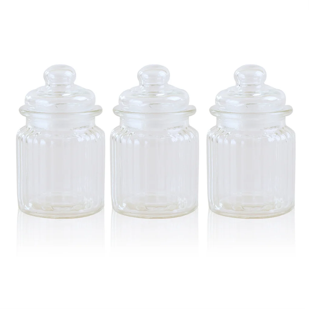 

3 Pcs Glass Food Storage Jar Sealed Preserving Container Seasoning Jars
