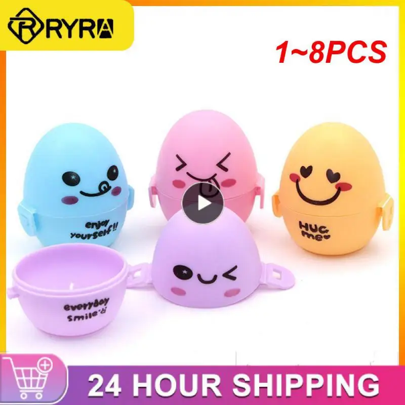 

1~8PCS Travel Outdoor PortableEgg Storage Box Container Organizer Kitchen Gadgets Dispenser Holder Lovely Cartoon Egg Box