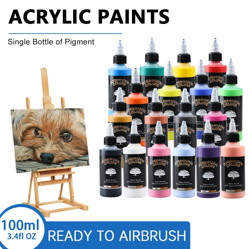 Peintures, acryliques pour aérographe à base d'eau et à base de