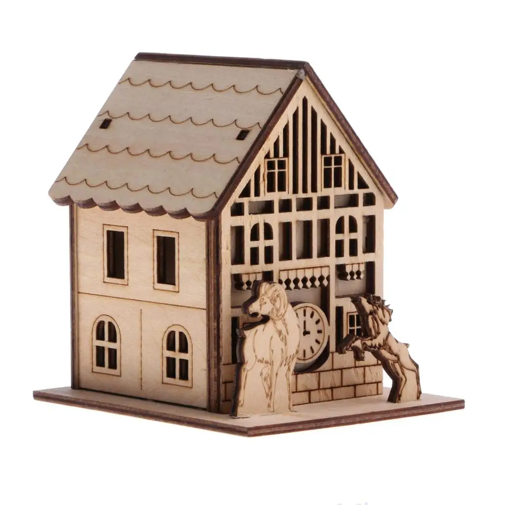 

Wooden House Building Construction Kid Educational Toy 3D Jigsaw Puzzles