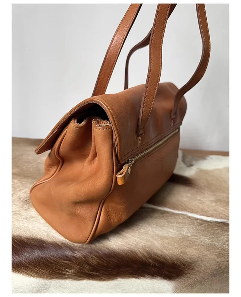 Pndme Vintage hochwertige Echt leder Damen Umhängetasche Designer hand gefertigte Luxus echte Rindsleder weibliche Einkaufstasche – Detail 11
