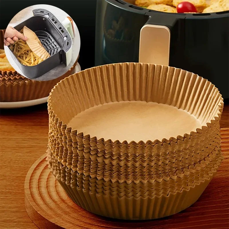 25/50/100pcs Air Fryer Disposable Paper Liner Non-Stick Air Fryer Parchment Paper Liners Baking Filters AirFryer air fryer paper air fryer liners disposable air fryer liners air fryer accessories parchment baking paper