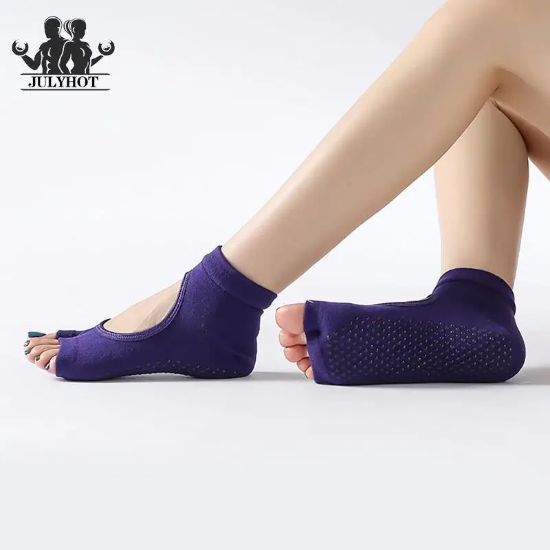 Women Two Toe Yoga Socks Non-slip Shockproof Sport Cotton Pilates Quick-Dry Ballet Dance Sock yoga socks