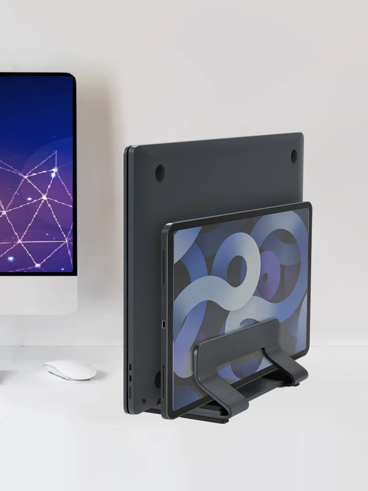 Laptop Stand Vertical Tool-Free Adjustable Aluminum Vertical Laptop Stand Holder Width From 12-30mm Support Almost All Laptop — view 6