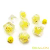 Bescon Yellow Chicken RPG Dice Set of 7,  Novelty Chicken Polyhedral Game Dice set 3