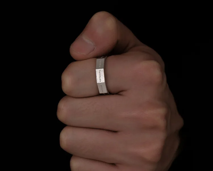 925 Sterling Silber Buchstaben Sieben Arten der Tugenden Glaube, Barmherzigkeit, Vorsicht, Gerechtigkeit, Mut, Hoffnung, Bescheidenheit Offene Ringe R048 – Detail 4