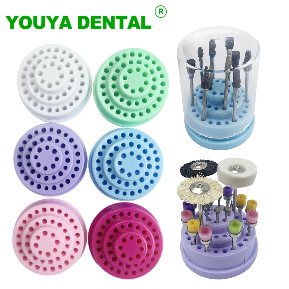 48HolesDentalDisinfectionBoxBurDrillDiamondPlacementBoxBursBlockSterilizationCase