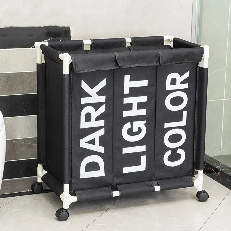 سلة الغسيل المنظم، 3 شبكات كبيرة،أكياس الغسيل المق...