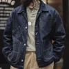Maden Vintage 4-Pockets 14OZ Jacket for Men Stand Collar Denim Jacket Outwear Coat Version for Men's Spring Streetwear Coats 4