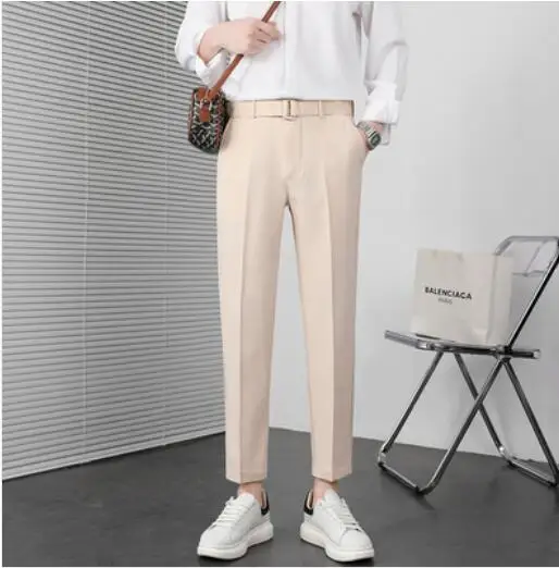 white harem pants 2022 Suit Pants Spring Men's Suit Pants Fashion Casual Slim Business Suit Pants Men's Wedding Party Work Pants Classic Large 38 harem pants men Harem Pants