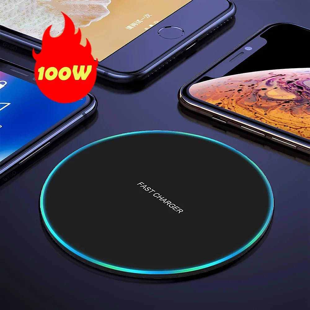 

100W Wireless Charger USB C Fast Charging Pad Quick Charge QC 3.0 For iPhone 14 13 12 Airpods Samsung S22 S21 Wireless Charging