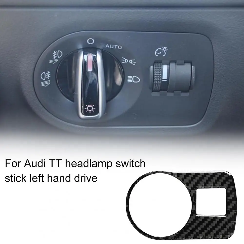 Carbon Fiber Black Scratch Resistant Left Headlight Switch Decal For Audi 2008-2014 Tt 8N 8J Mk123 Ttrs