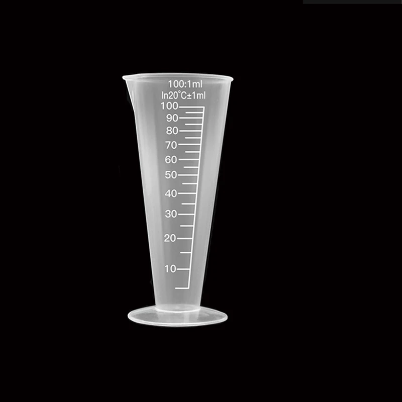 

1 Piece of Experimental Equipment Container 100ML Triangle Measuring Cup with Scale Tapered Measuring Cup Transparent Plastic