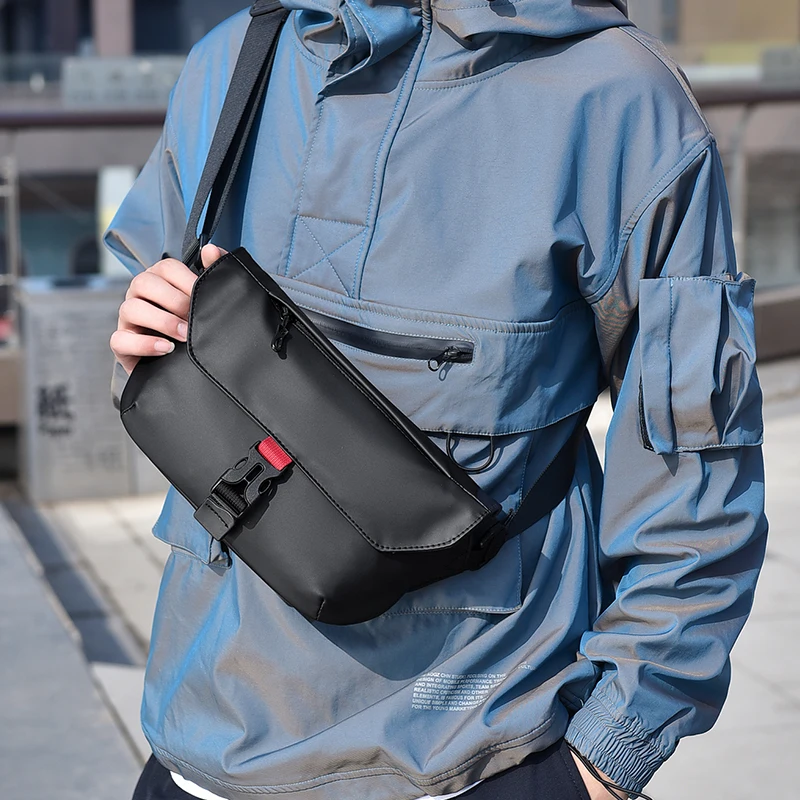 Fashion chest bag, multi-functional men's sports shoulder bag, large capacity leisure backpack, men's chest bag, outdoor diagona