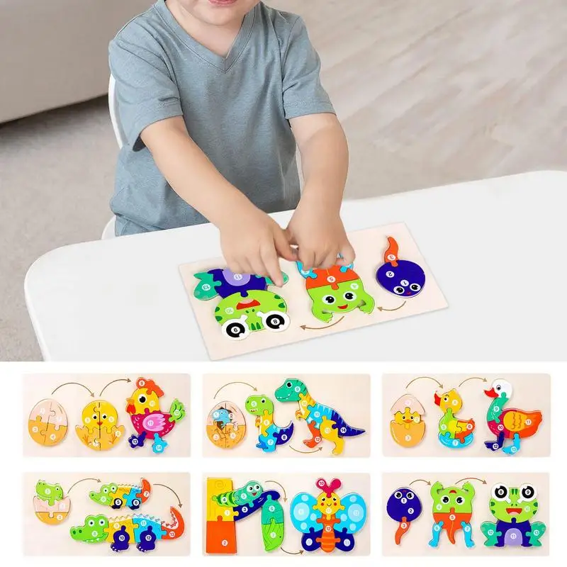 

Wooden Animal Puzzle Animal Shape Toddler Puzzles Jigsaw Toy Fine Motor Ability Game Early Learning Preschool Educational Gift