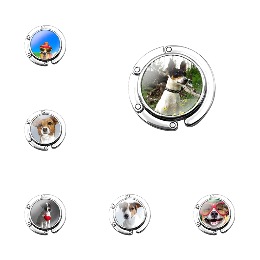 

Foldable Purse Hook for Women's Table Handbag Storage Folding Decor Table Hook Fashion Cute Decor Gift Jack Russell Terrier Dog