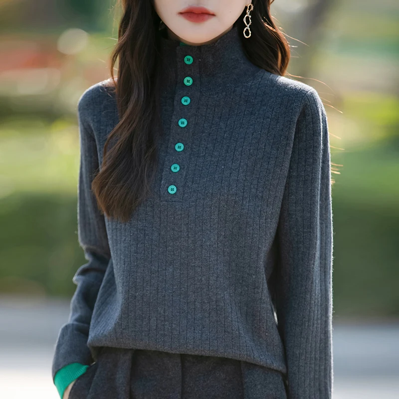 2024 Autumn and winter New Thick Cashmere sweater Women loose long sleeved Cashmere sweater Women 2