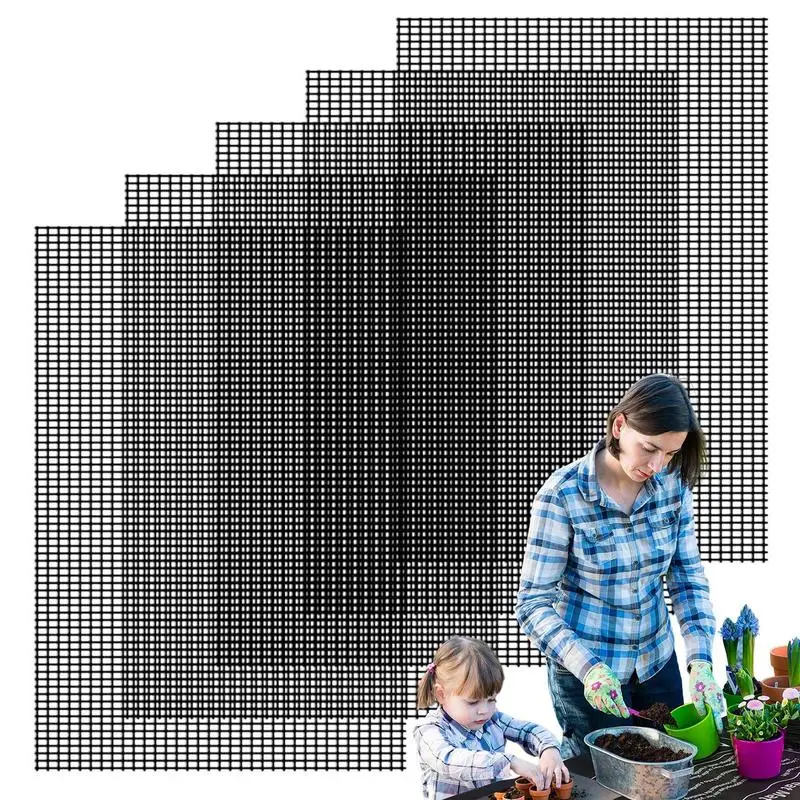 5PCS Gardening Flower Pot Hole Mesh Mat Pad Plant Potting Bonsai Bottom Grid Mat Flower Pot Mesh