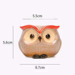 Charming Ceramic Owl Succulent Planter - Adorable Animal Pot for Home and Office Decor (B)