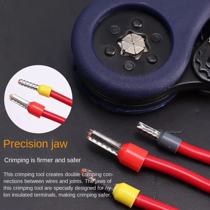 1set European Tube Type Terminal Crimping Pliers Multi-function Ratchet Crimping Pliers Cold Press Kits