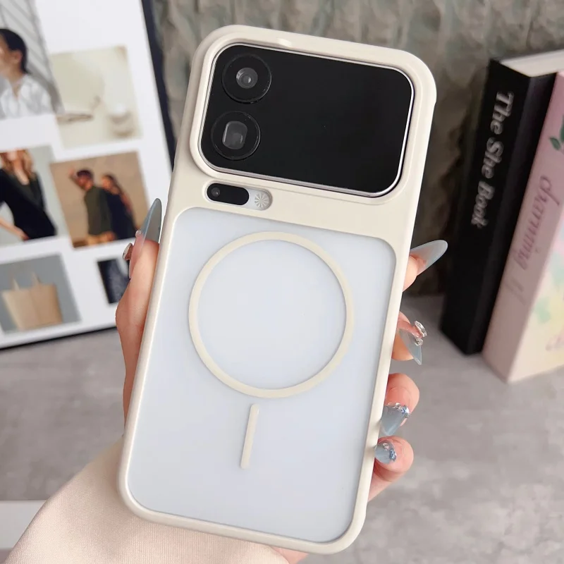 Enhanced Magnetic Shockproof Translucent Armor Case - Matte Finish, Wireless Charging Supported