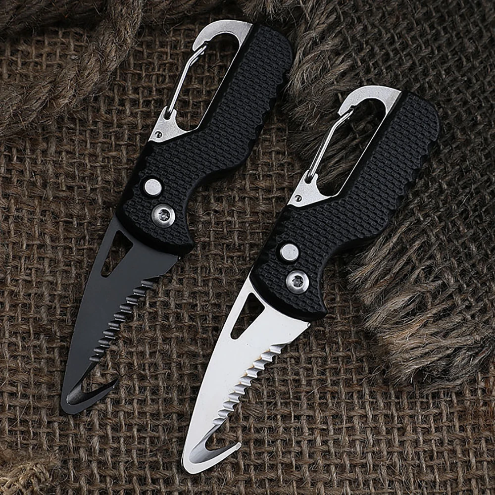 Portable Multifunctional Courier Package Knife Keychain Serrated Hook Portable Unboxing Emergency Survival Tool Opener parcel knife multifunctional folding knife