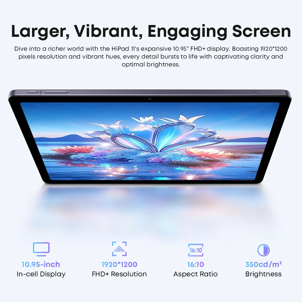 CHUWI 2024 HiPad 11 Tablet 10.95" FHD Unisoc T616 6GB RAM 128GB ROM 2.4G/5G Wifi 7000Mah Battery Widevine L1 Android 14 Tablets 3