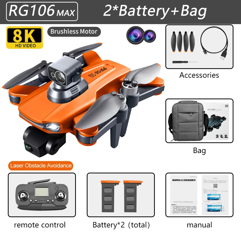 remote control helicopter with camera 2022 New RG106 Drone 8k Dual Camera Profesional GPS Drones With 3 Axis Brushless Rc Helicopter 5G WiFi Fpv Drones Quadcopter Toy rc helicopter big size RC Helicopters