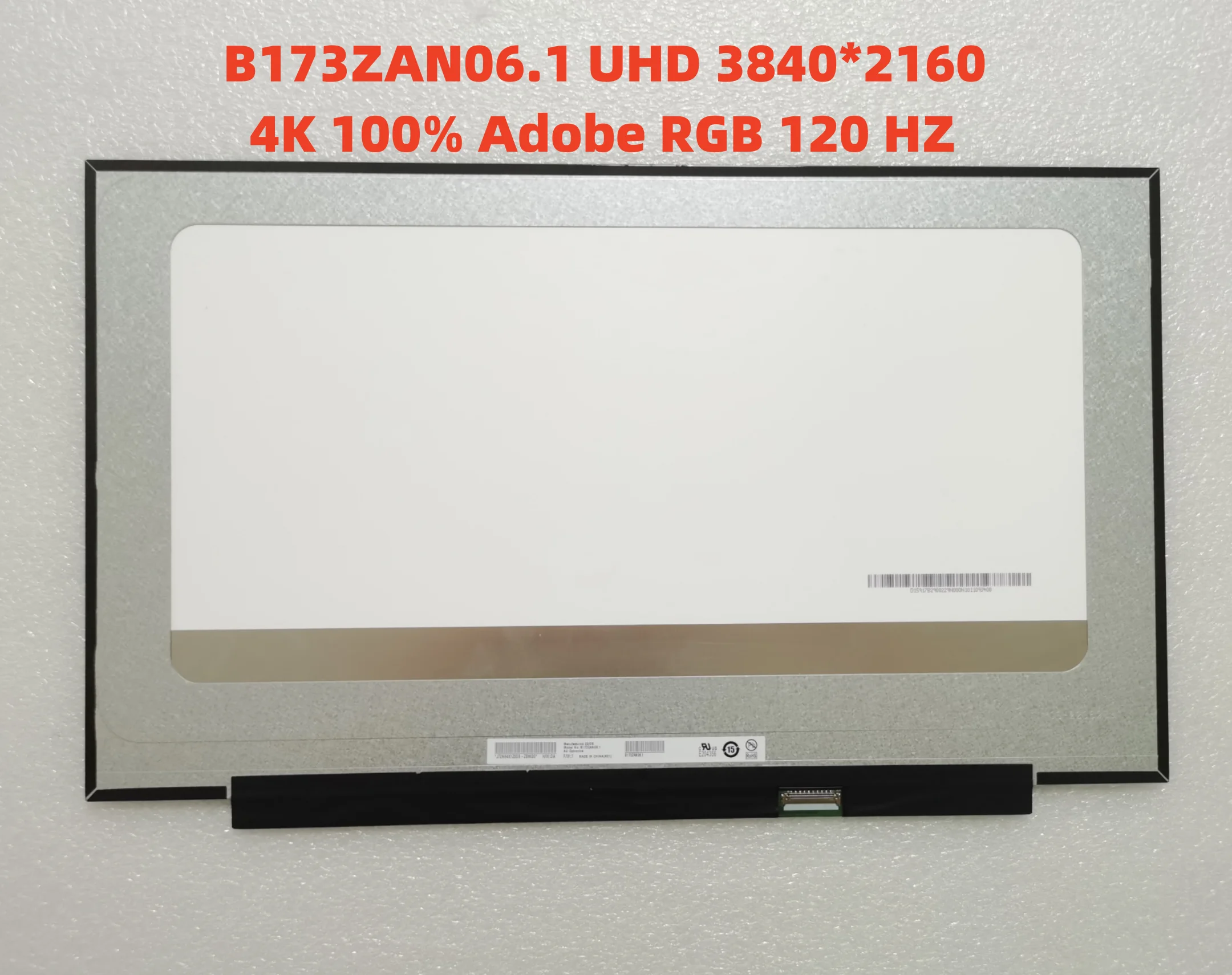 B173ZAN06.A Auo Lcd 17.3 3840X2160 Uhd 255Pi 120Hz Edp 40 Pin Br Led