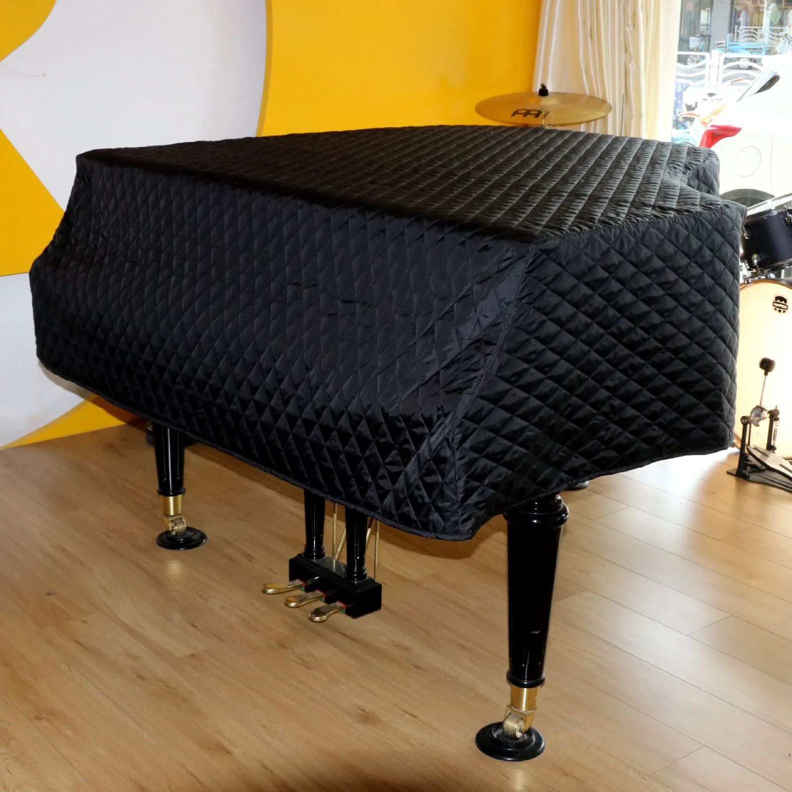 New Grand Piano Cover Thicken Cotton Lining Piano Cover Waterproof Washable Soft Bordered Full Triangle Piano Protective Cover