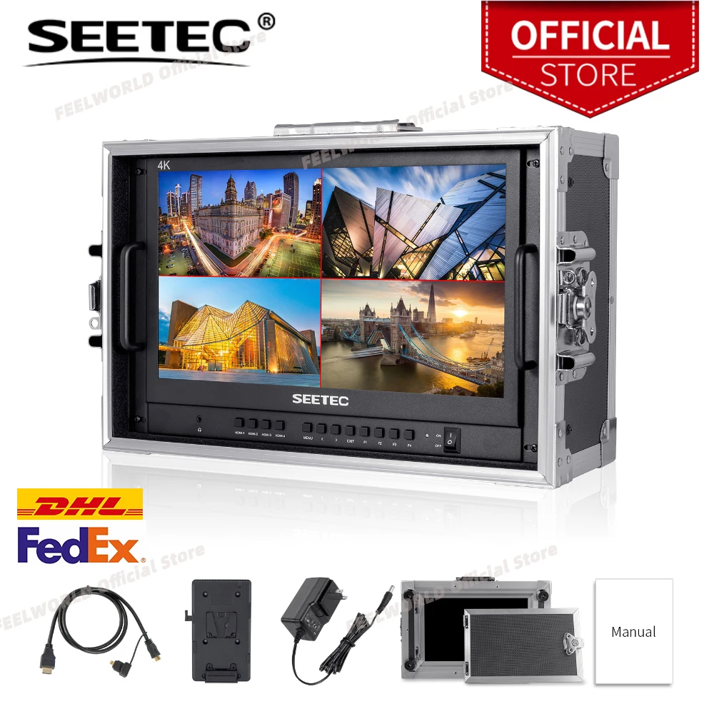 Seetec Atem156-Co 15.6 "4K Hdmi Multiview Portatile Carry-On Live Streaming Broadcast Director Monitor Per Atem Mini Mixer Pro