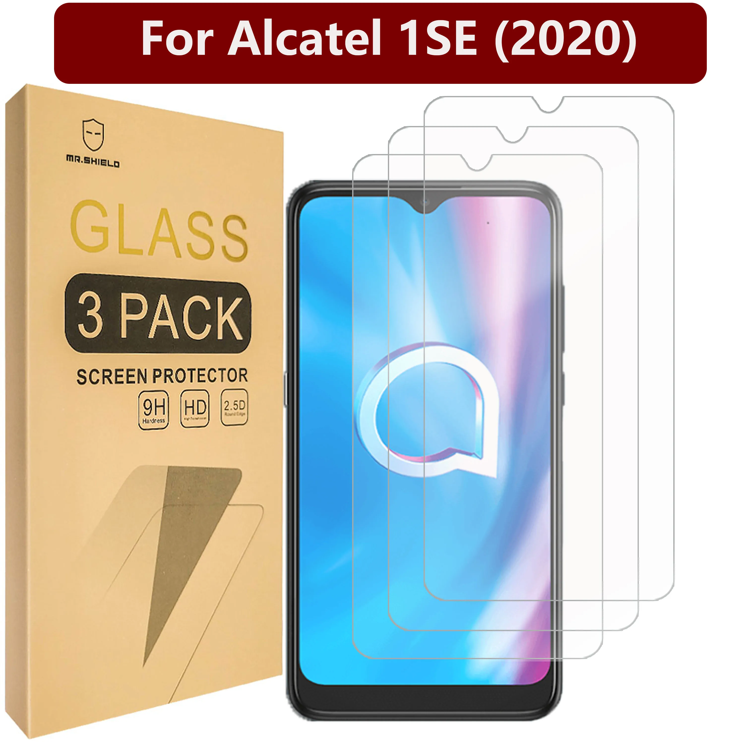 

Mr.Shield [3-Pack] Designed For Alcatel 1SE (2020) [Tempered Glass] [Japan Glass with 9H Hardness] Screen Protector