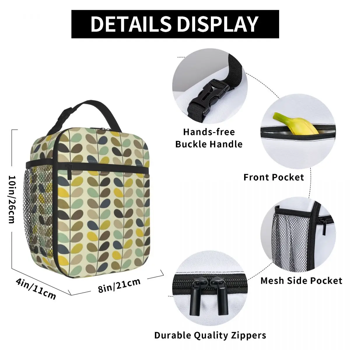 Custom Orla Kiely Multi Stem Lunch Bag Women Cooler Thermal Insulated Lunch Boxes for Adult Office
