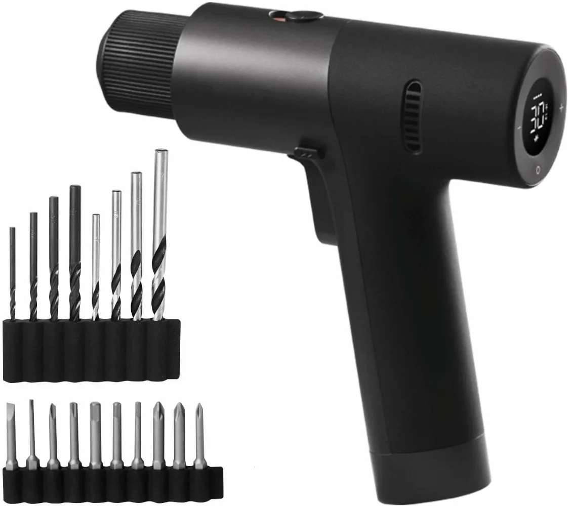 HOTO Cordless Brushless Drill 12V, LED Display Screen, 30 Precision Gears, 2 Working Modes, 2000mAh Battery, 266 In-lbs (30N·m) anbernic rg353vs 16gb 64gb game console linux rockchip rk3566 5g wifi hdmi 6h battery life 3 5in ips screen grey