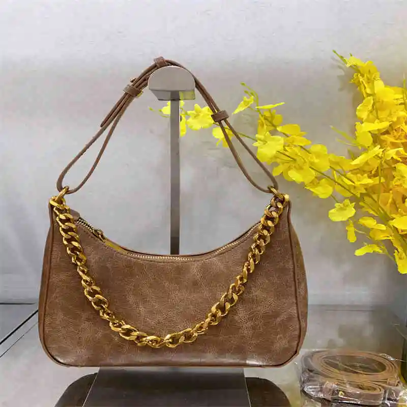 

Women Diamond Shoulder Bag Trend All-match Niche Chain Handbag Female Underarm Bag Fashion Lady Felt Armpit Design Luxury Tote