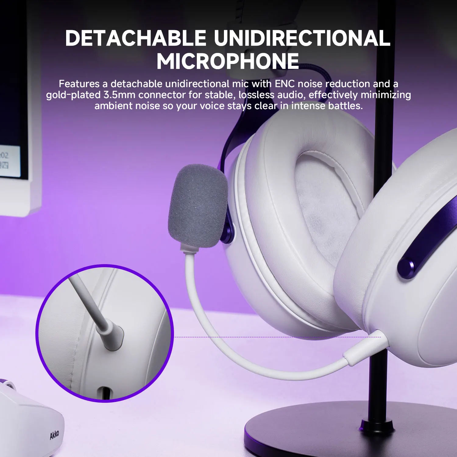 Fone de Ouvido AKKO VERGE S9 Ultra com Microfone, Som Surround Virtual 7.1, Modo Quádruplo, Acessórios para Jogos de PC e E-sports