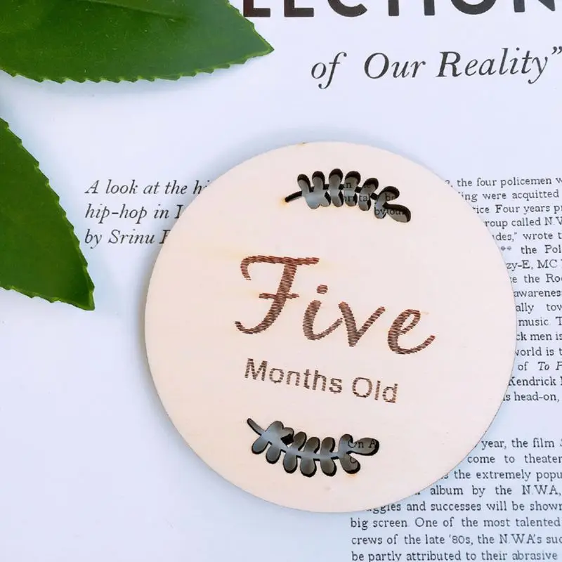 

1-12 Months Baby Monthly Milestone Cards Baby Photography Props Photo Stickers