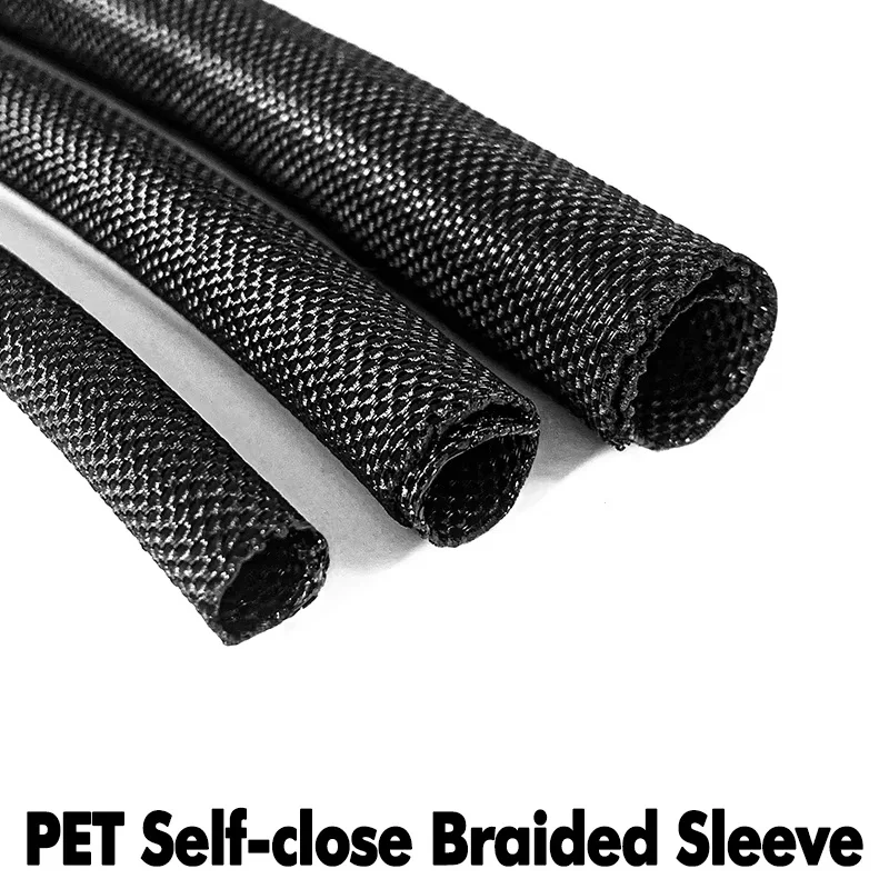 Braided Self-Closing Flexible Cable Management Sleeve for Enhanced Cable Protection